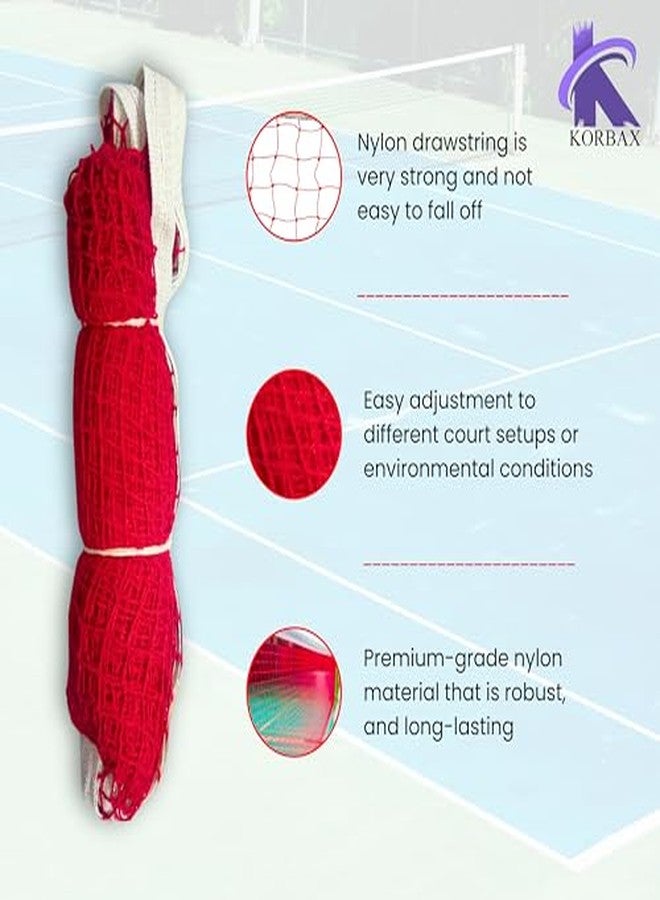 Korbax Nylon Tape Border Beginner Badminton Net for Sports, Training, Practice and Fun, Beginers Net - Image 3