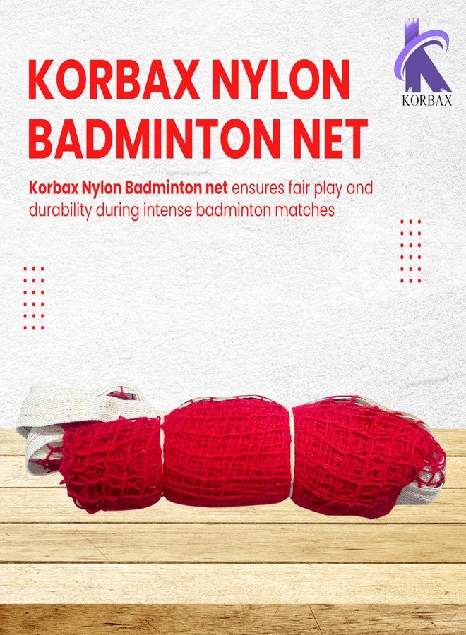 Korbax Nylon Tape Border Beginner Badminton Net for Sports, Training, Practice and Fun, Beginers Net - Image 2