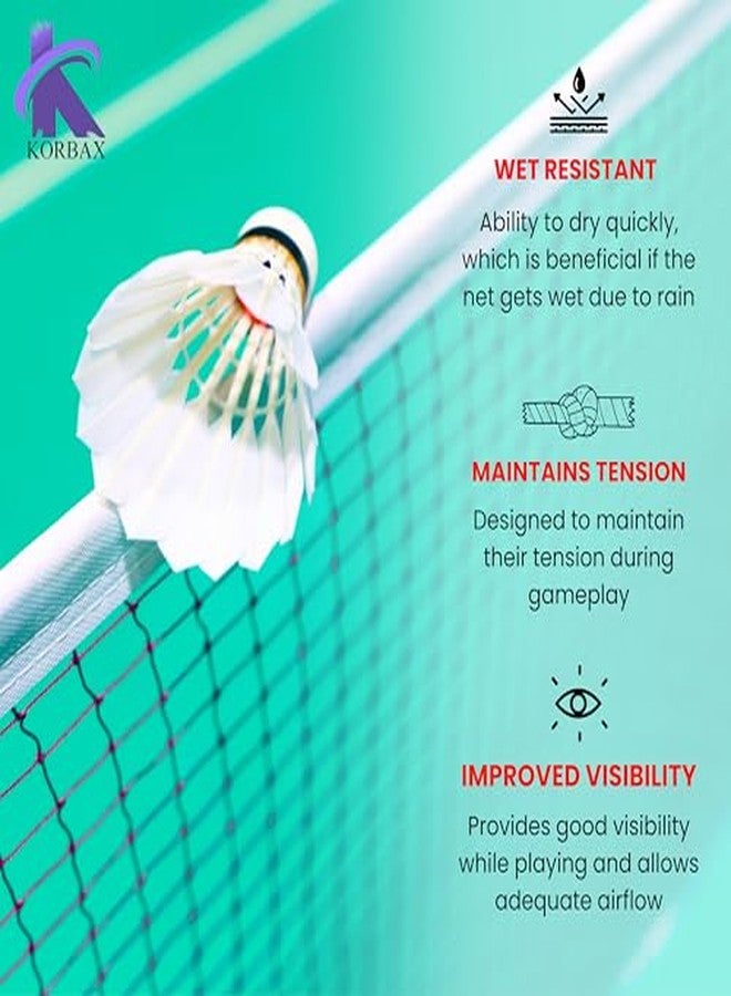 Korbax Nylon Tape Border Beginner Badminton Net for Sports, Training, Practice and Fun, Beginers Net - Image 4