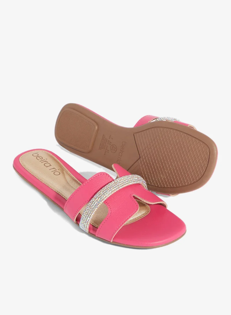 Beira Rio Pink Flat Sandals for Women – Stylish Ladies Flat Sandals & Comfortable Flat Slippers for Women | Best Price UAE