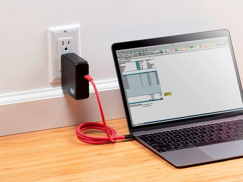 Monoprice Durable USB 3.2 Gen 2 Type-C Data and Power Kevlar Reinforced Nylon-Braid Cable - 1 Meter - Red | 5A/100W - AtlasFlex Series - Image 5