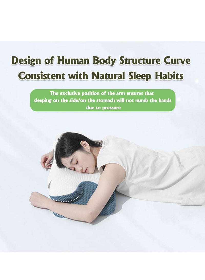 SYOSI وسادة عنق cervical لتخفيف آلام العنق والكتف، وسادة من رغوة الذاكرة عديمة الرائحة، وسادة عنق cervical، وسادات دعم عنق عظمية مريحة لدافئين الجنب والظهر والمعدة (رمادي) - Image 3