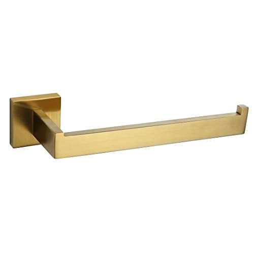 VELIMAX SUS304 Stainless Steel Hand Towel Bar Wall Mounted Towel Ring Modern Hand Towel Holder for Bathroom Kitchen Brushed Gold Finish