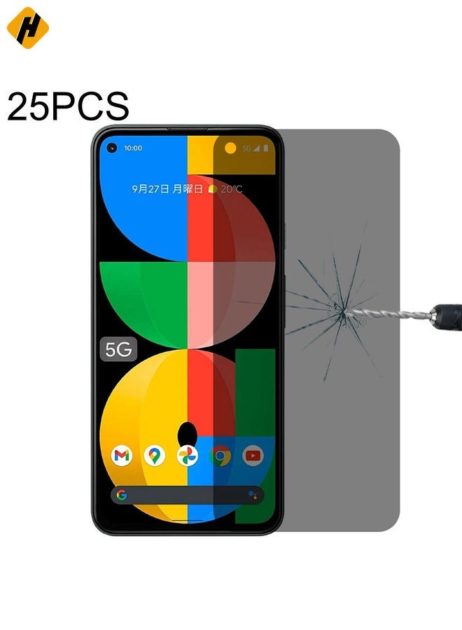 HuHa Screen Protector For Google Pixel 5a 5G 25 PCS 0.3mm 9H Surface Hardness 3D Curved Surface Privacy Glass Film - Image 1