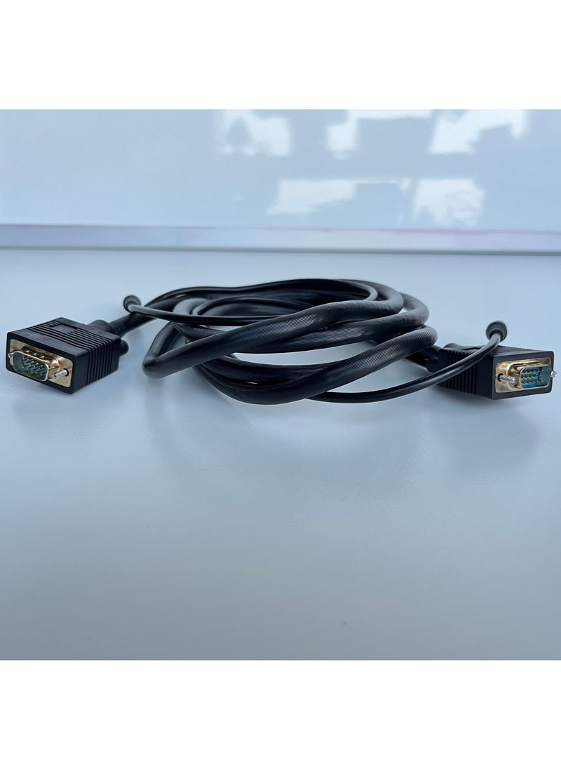 Premium VGA with Audio  Display Cord for PC Projector Laptop TV 2 Meters