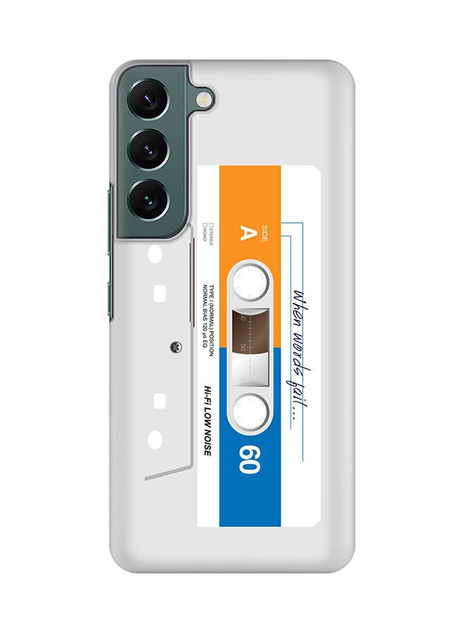 Stylizedd Case for Samsung Galaxy S22 5G Slim Snap Classic Series Shield Matte Finish Print - When Words Fail (White Tape) - Image 1
