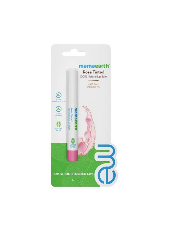 Mamaearth Mamaearth Nourishing Rose Tinted Natural Lip Balm | 12 Hour Moisturization with Castor & Rose Oil | Relieves Dry, Cracked Lips & Makes Lips Soft & Supple | 0.07 Oz/2g  - Image 2