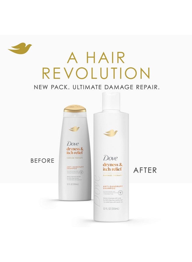 Dove Damage Therapy Derma Shampoo Dryness + Itch for Flaky Scalp with Pyrithione Zinc and Coconut Oil 12 Fl Oz - Image 3