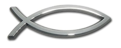 Christian Fish Premier Metal Auto Emblem - Lord Jesus Christ Religious