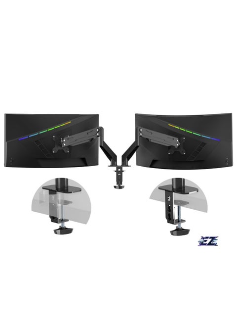 Dual Monitor Arm 32inch, Dual Monitor Mount, Monitor Desk Mount, Dual Monitor Stand Vesa Bracket, Monitor Stands for 17-32inch & 22lbs Monitors VESA Mount Computer Monitor Arm, Double Gas Spring Arm