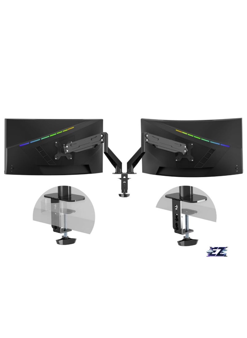Dual Monitor Arm 32inch, Dual Monitor Mount, Monitor Desk Mount, Dual Monitor Stand Vesa Bracket, Monitor Stands for 17-32inch & 22lbs Monitors VESA Mount Computer Monitor Arm, Double Gas Spring Arm