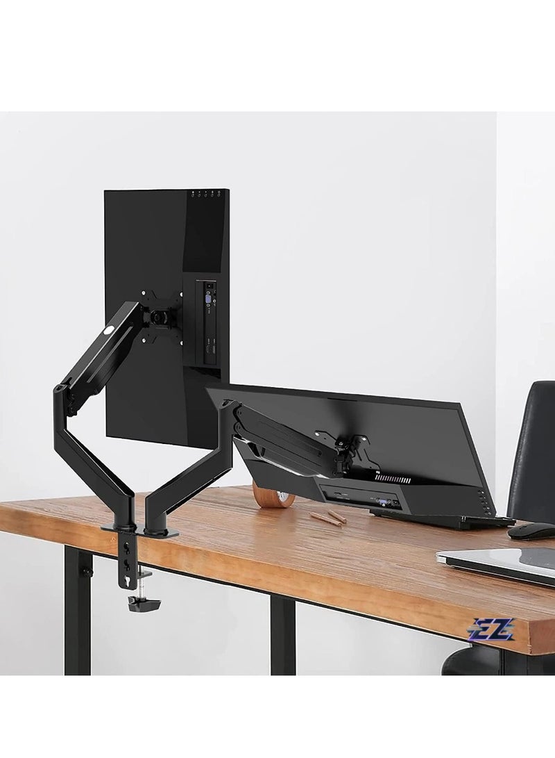 Dual Monitor Arm 32inch, Dual Monitor Mount, Monitor Desk Mount, Dual Monitor Stand Vesa Bracket, Monitor Stands for 17-32inch & 22lbs Monitors VESA Mount Computer Monitor Arm, Double Gas Spring Arm