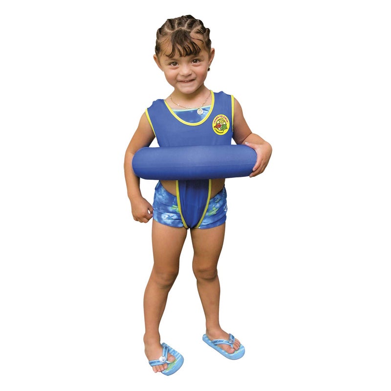 Poolmaster Learn-to-Swim Vest, Adjustable Tube Floatation Swim Trainer and Swim Aid for Kids Ages 3 to 6 Years, Blue - Image 1