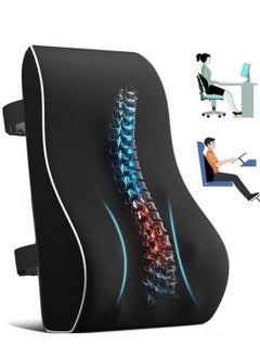 LIMOS Ergonomic Lumbar Support Pillow for Office Chair & Car Seat - Memory Foam Back Cushion for Back Pain Relief, Improved Posture, Breathable Mesh Cover, Dual Adjustable Straps for Chair, Gaming Chair, Recliner, Black  - Image 1
