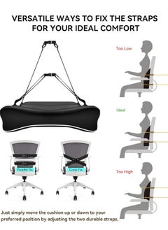 LIMOS Ergonomic Lumbar Support Pillow for Office Chair & Car Seat - Memory Foam Back Cushion for Back Pain Relief, Improved Posture, Breathable Mesh Cover, Dual Adjustable Straps for Chair, Gaming Chair, Recliner, Black  - Image 3
