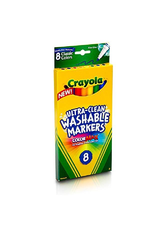 Crayola 8 أقلام تلوين قابلة للغسل رفيعة - Image 1