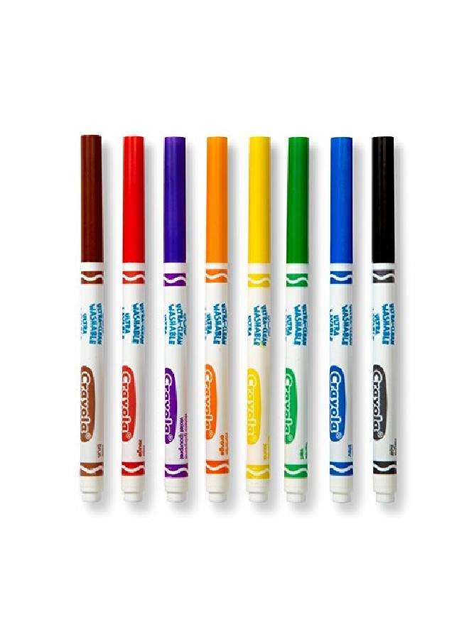 Crayola 8 أقلام تلوين قابلة للغسل رفيعة - Image 4