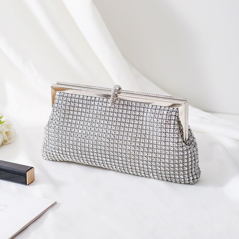 2024 Explosive Evening Bag Handmade Rhinestone Button Evening Bag Clutch Bag Banquet Bag Diamond-Encrusted Banquet Bag - Image 1