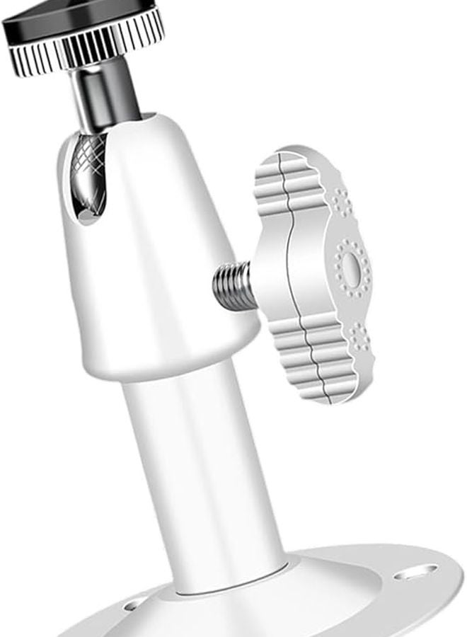 White 8cm Universal 360 Degree Swivel Security Camera Wall Mount Bracket - Image 4