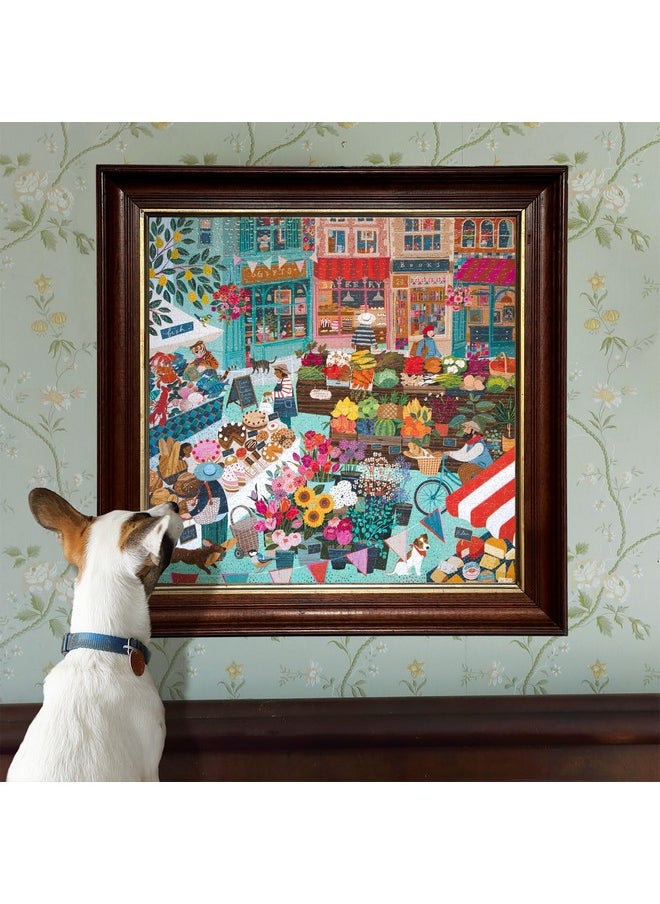 eeboo - Piece & Love: English Green Market - 1000 Piece Puzzle - Adult Square Jigsaw, 23X23, Includes Image Reference Insert, Pieces - Image 1