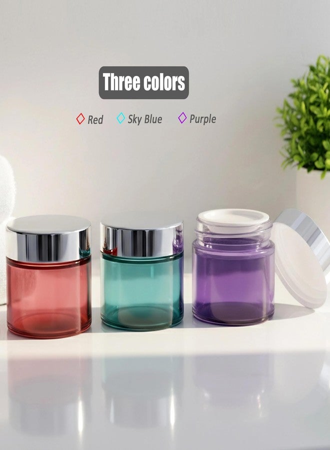 seafulee 3Pack 2oz Small Glass Jars with Lids, 2 oz Travel Jars with Inner Liners,2 Ounce Travel Containers for Toiletries Cosmetics Containers,Cream Lotion,Body Scrub (3 Pack (2oz)) - Image 4