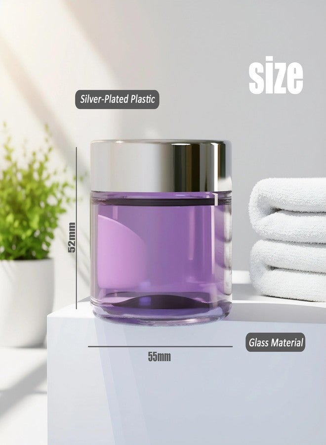 seafulee 3Pack 2oz Small Glass Jars with Lids, 2 oz Travel Jars with Inner Liners,2 Ounce Travel Containers for Toiletries Cosmetics Containers,Cream Lotion,Body Scrub (3 Pack (2oz)) - Image 2