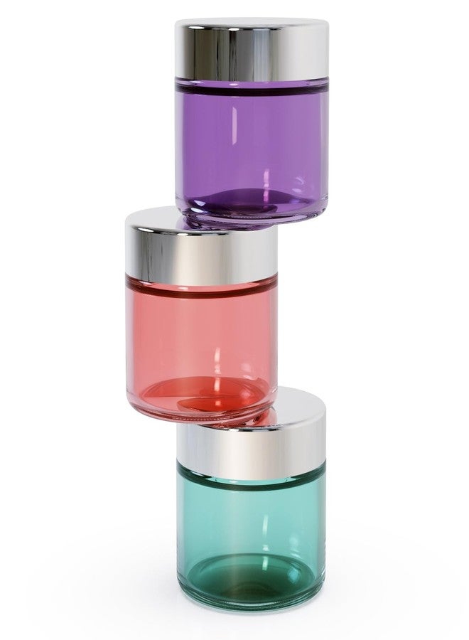seafulee 3Pack 2oz Small Glass Jars with Lids, 2 oz Travel Jars with Inner Liners,2 Ounce Travel Containers for Toiletries Cosmetics Containers,Cream Lotion,Body Scrub (3 Pack (2oz)) - Image 1