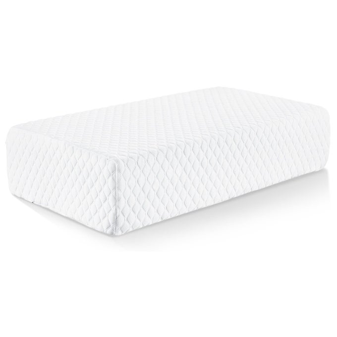 CUBE MEMORY FOAM PILLOW FOR SIDE SLEEPERS 24X12X6 EXTRA THICK PILLOW CERVICAL PILLOW FOR NECK AND SHOULDER PAIN RELIEF NECK PILLOW BED PILLOW WITH WASHABLE PILLOWCASE WHITE