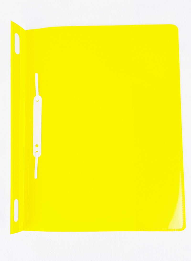 Double A 12-Piece Business Report Clear File Yellow Yellow - Image 3