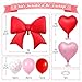 Vibzox Red Bow Foil BalloonsPink Red Heart Foil Balloons and Bow Print Balloons for Women Birthday Baby Shower Valentines Day Party Decorations - Image 4