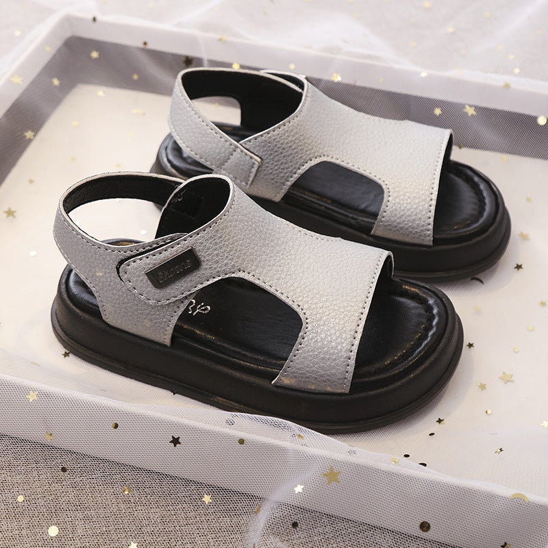 Boys' Velcro Sandals 2025 Girls' Casual Shoes Medium And Large Children'S Easiest For Match Casual Beach Shoes - Image 1