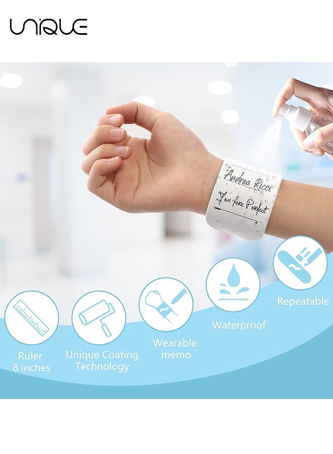 Unique 2 PCS Wearable Nurse Notepad Wristbands,Silicone Reminder Bracelet Write On Memo, Dry Erase Slap Sticky Notes w/ Ruler, Gifts for ADHD, Dementia, Vet Techs, (White) - Image 3