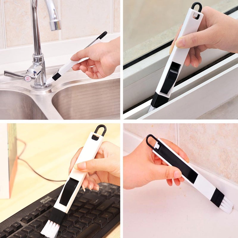 LIGOLIG 16 Pcs Hard Bristle Crevice Cleaning Brush Blue Multifunctional Small Corner Cleaning Brush Set Tool for Groove Window Tracks Bathroom Kitchen Shutter Door - Image 5