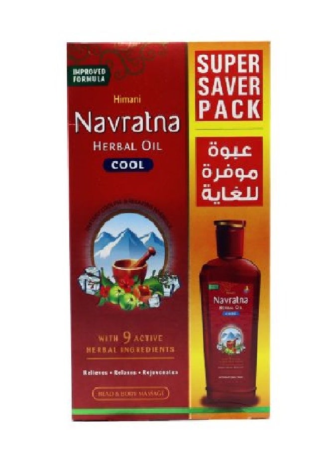 Navratna Refreshing Herbal Head & Body Massage Oil -300 +100 ml  - Image 1
