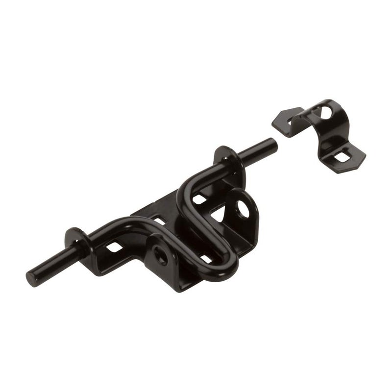 National Hardware N165-506 Sliding Bolt Door & Gate Latch, Steel, Coated with WeatherGuard Protection, Black - Image 2