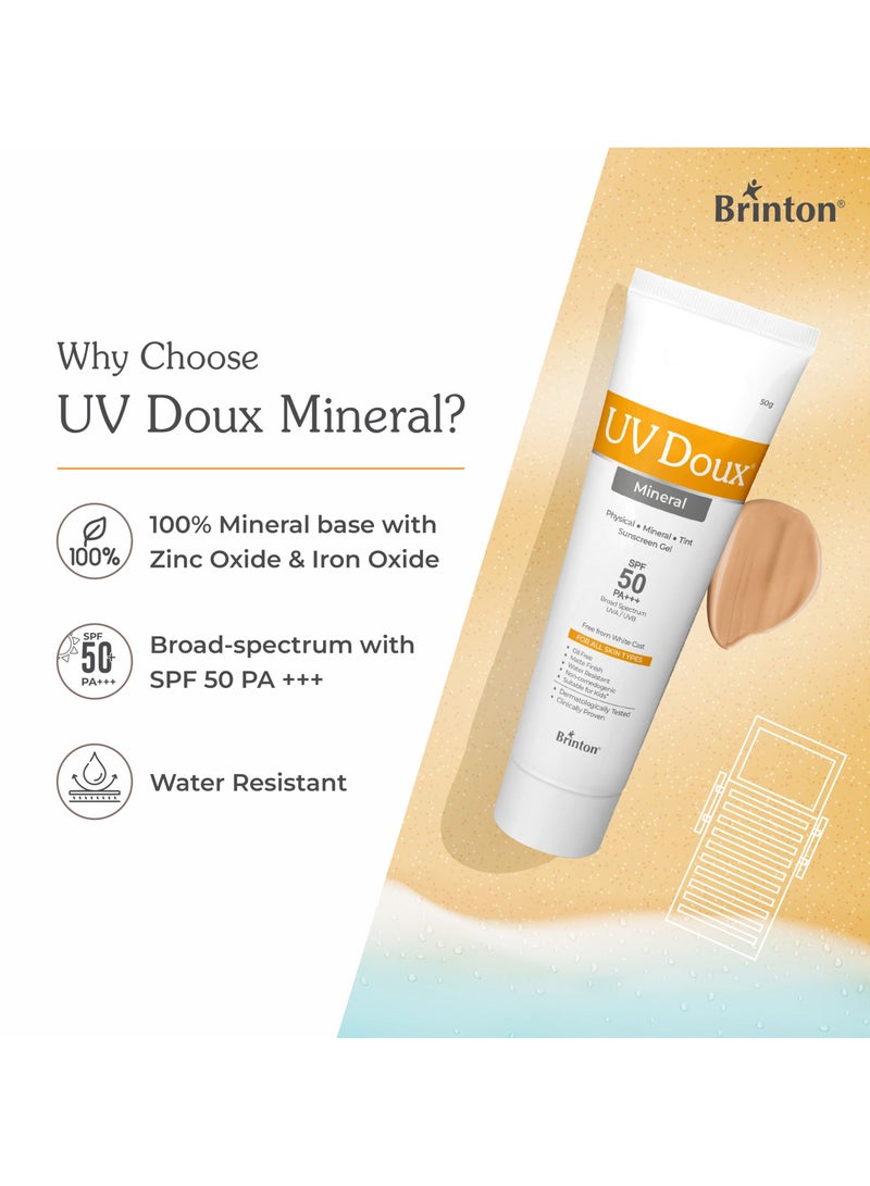 بريتون جل واقي شمس ملون معدني من يو في دوكس بعامل حماية من الشمس ٥٠ PA+++ واسع الطيف | واقي شمس معدني طبيعي ١٠٠٪ مع أكسيد الزنك وثاني أكسيد التيتانيوم بدون أي آثار بيضاء | لمسة نهائية غير لامعة ومقاومة للتعرق والماء | مناسب لجميع أنواع البشرة - Image 2
