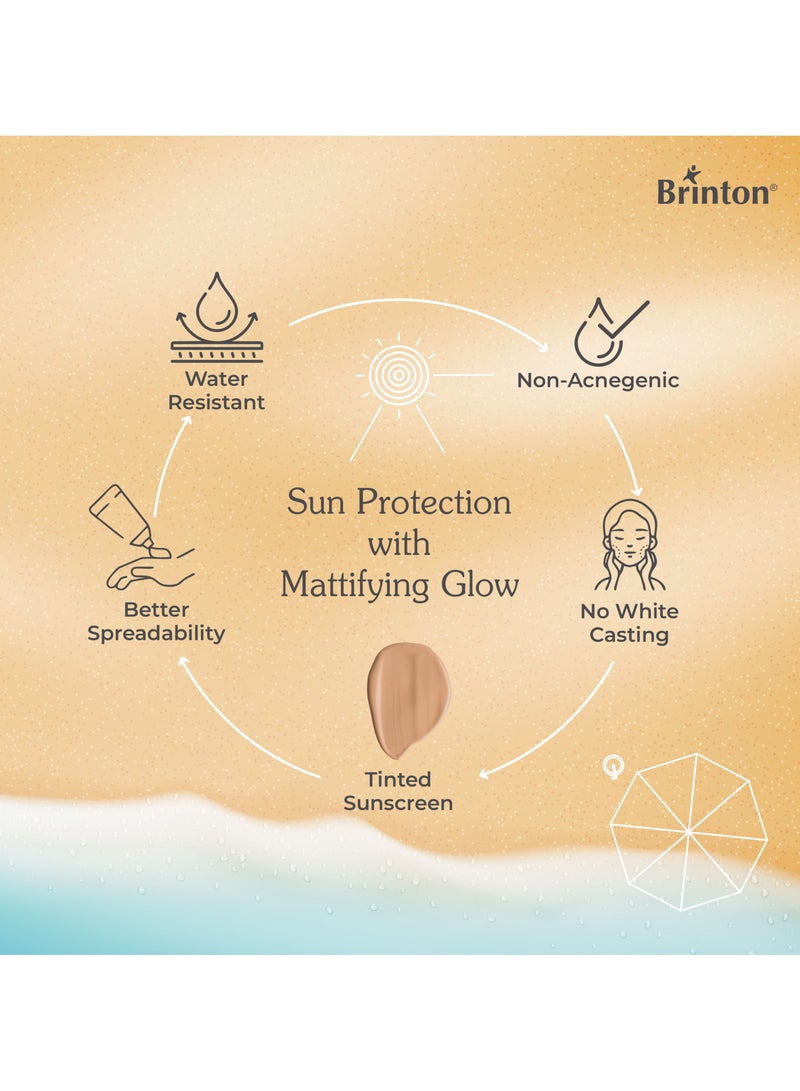بريتون جل واقي شمس ملون معدني من يو في دوكس بعامل حماية من الشمس ٥٠ PA+++ واسع الطيف | واقي شمس معدني طبيعي ١٠٠٪ مع أكسيد الزنك وثاني أكسيد التيتانيوم بدون أي آثار بيضاء | لمسة نهائية غير لامعة ومقاومة للتعرق والماء | مناسب لجميع أنواع البشرة - Image 4