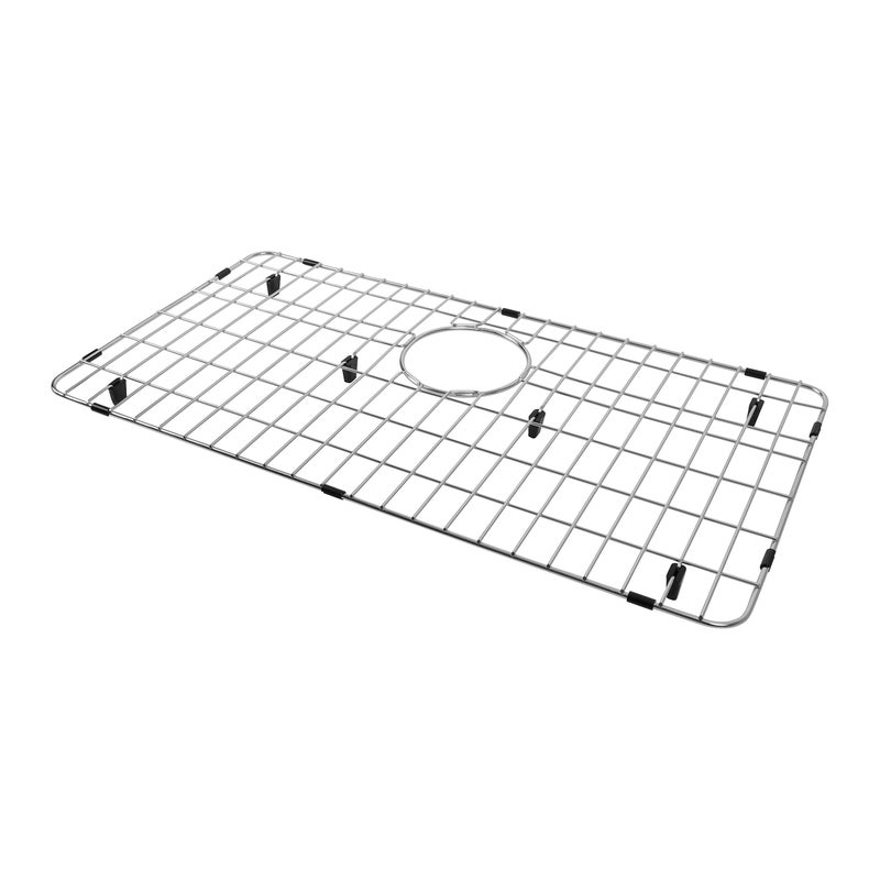 LQS Stainless Steel Kitchen Sink Bottom Grid and Sink Protector Protective Sink Grid 26 x 14 Inches with Rear Drain for Single Sink Bowl