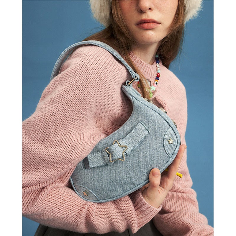Niche Design Bag Women'S Vintage Star Girl'S High-End Shoulder Bag Niche Ins Portable Underarm Bag Y2K - Image 2