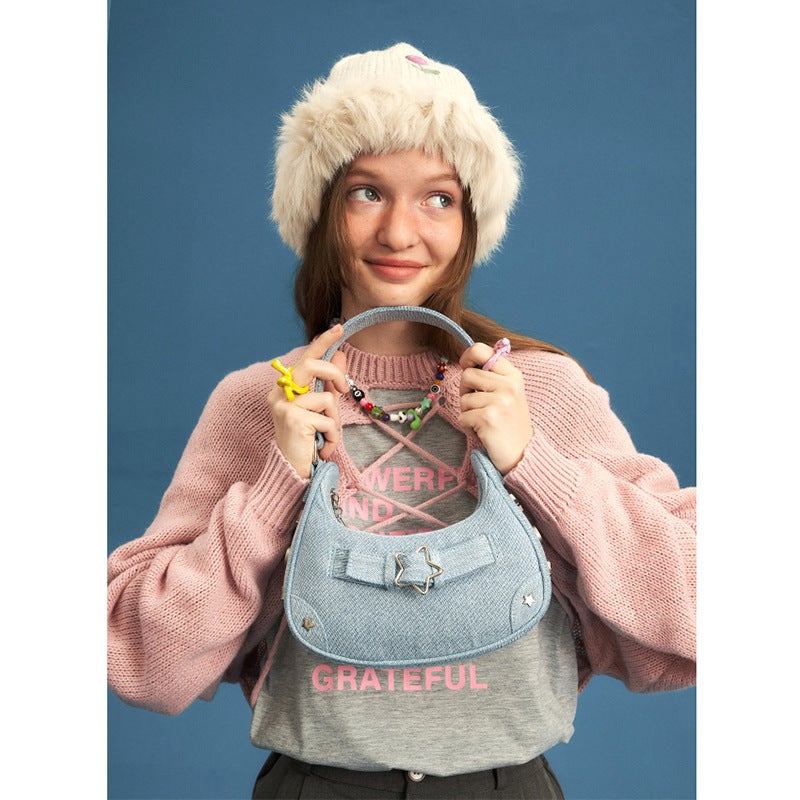 Niche Design Bag Women'S Vintage Star Girl'S High-End Shoulder Bag Niche Ins Portable Underarm Bag Y2K - Image 3