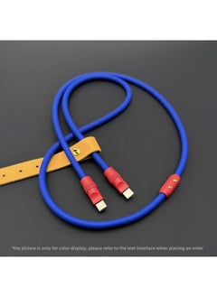 Generic Mobile Phone Color Matching Fast Charging Silicone Tablet IPhone Data Line Apple 16Pro Computer PD For IPad-Color:Klein Blue + Red Shell + Slider-Line Length:0.5m (usb To Apple 8-14 Front/12w)  - Image 1