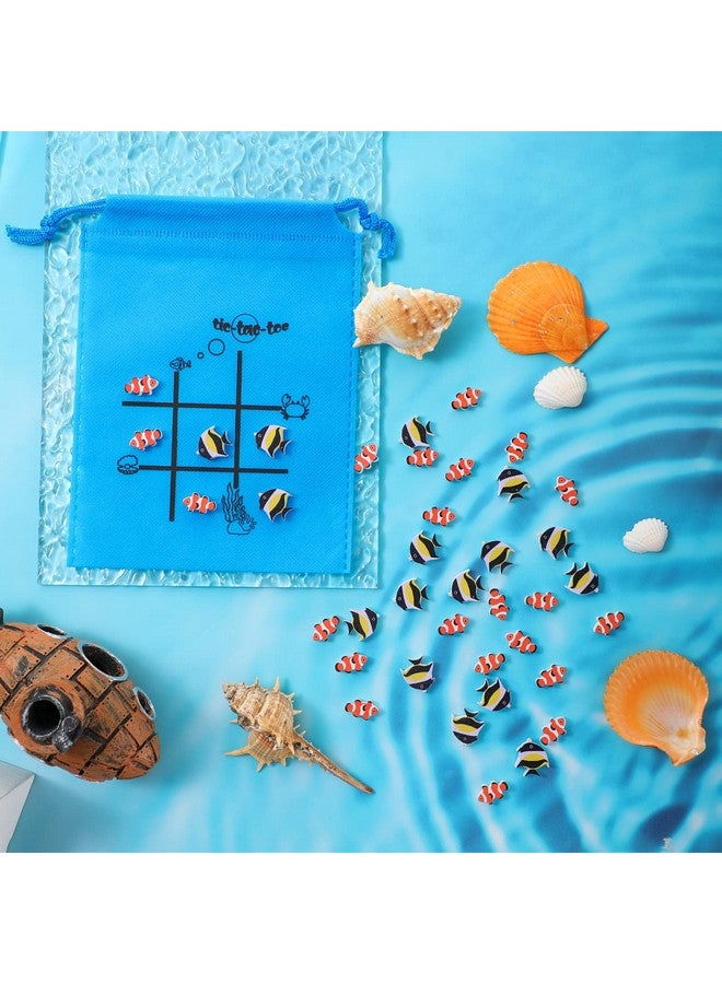 Sotiff 36 Set Tic Tac Toe Game Bulk for Boys Girls Ocean Tropical Fish Gifts Blue Tic Tac Toe with Bag Classroom Prizes Games for School Exchange Birthday Party Favor Supplies, 5.9x7.9'' - Image 5
