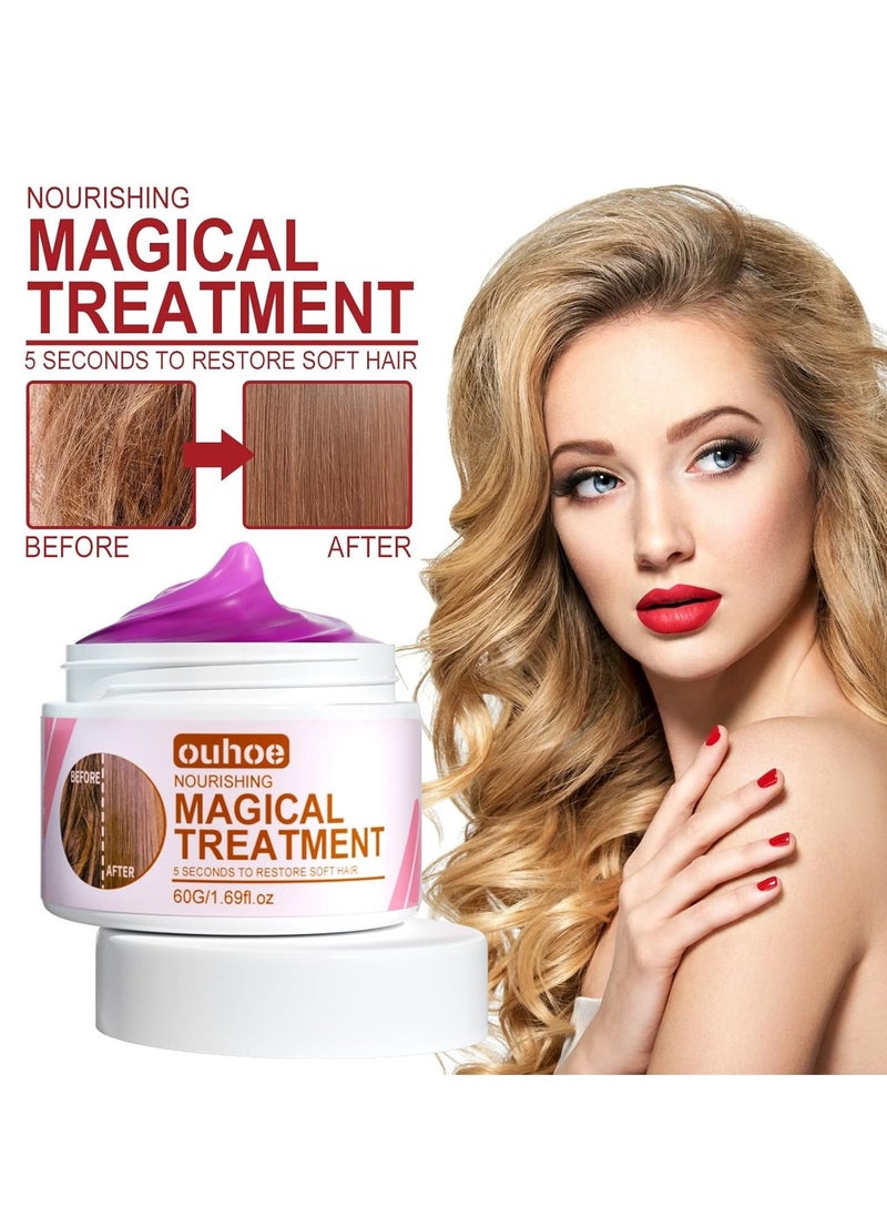 KASTWAVE Keratin Repair Hair Mask, Hair Frizz Damage Smoothing Straightening, Hair Treatment Deep Repair, Magical Hair Mask for Women, Steam-Free Repair Silky Perm Dye Moisturizing Hydrating Hair Mask, 60g  - Image 4