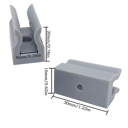 ERDANER 6pcs Shower Door Anti-Collision Block,Furniture Bottom Guide Assembly,for Glass Sliding Door Shower Door Anti-Collision Block,with Screws(Grey) - Image 3
