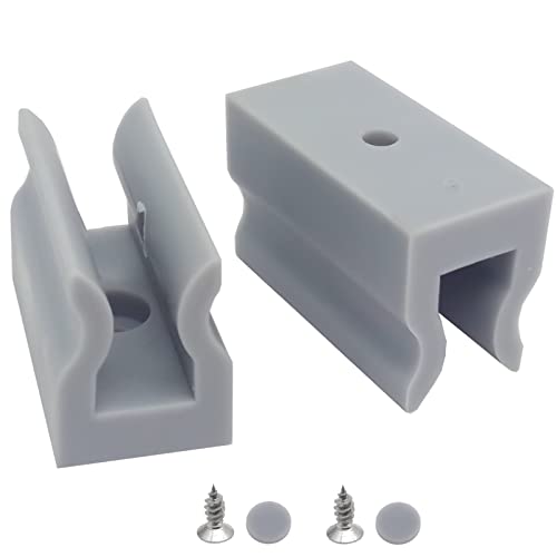 ERDANER 6pcs Shower Door Anti-Collision Block,Furniture Bottom Guide Assembly,for Glass Sliding Door Shower Door Anti-Collision Block,with Screws(Grey) - Image 5