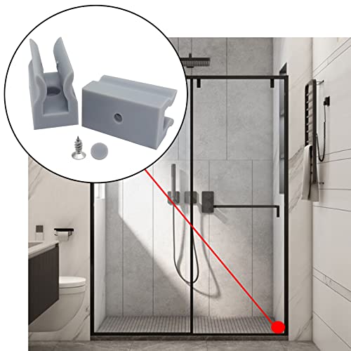 ERDANER 6pcs Shower Door Anti-Collision Block,Furniture Bottom Guide Assembly,for Glass Sliding Door Shower Door Anti-Collision Block,with Screws(Grey) - Image 4