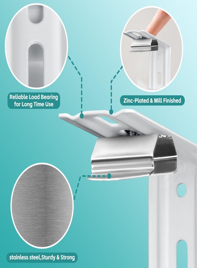 AccEncyc 6 Pcs Vertical Blinds L Bracket Vertical Blind Wall Mount with Headrail 1-1/2" C Clamp Brackets 4" Outside Mounting Bracket Clips Vertical Blind Top Code Mounting (Silver) - Image 5