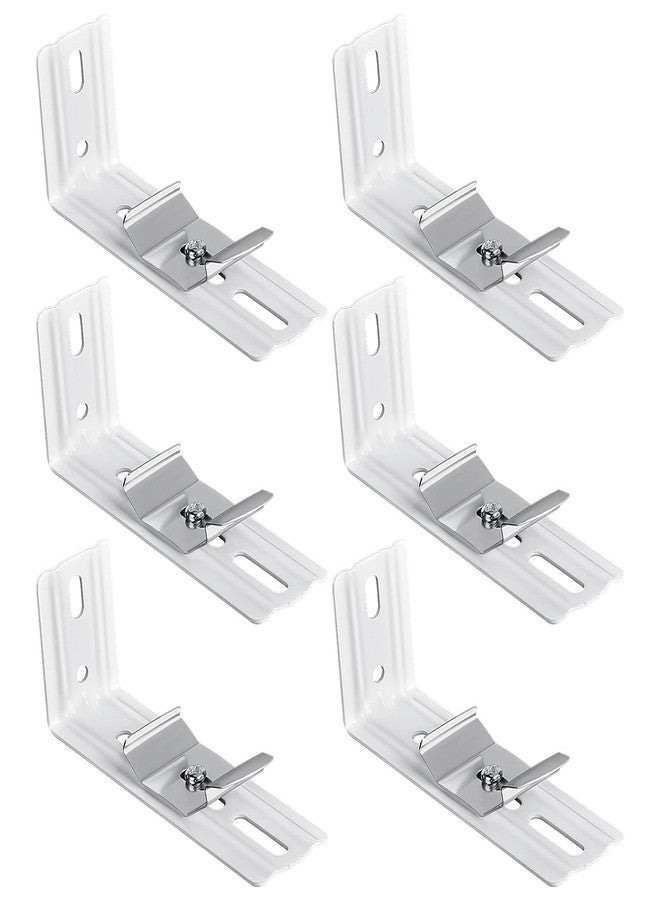 AccEncyc 6 Pcs Vertical Blinds L Bracket Vertical Blind Wall Mount with Headrail 1-1/2" C Clamp Brackets 4" Outside Mounting Bracket Clips Vertical Blind Top Code Mounting (Silver) - Image 1