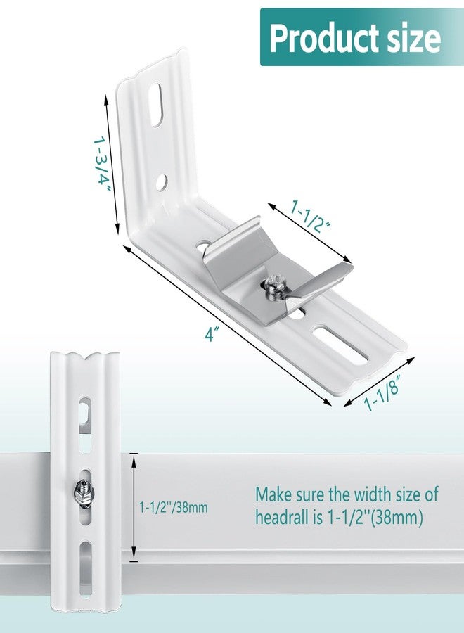 AccEncyc 6 Pcs Vertical Blinds L Bracket Vertical Blind Wall Mount with Headrail 1-1/2" C Clamp Brackets 4" Outside Mounting Bracket Clips Vertical Blind Top Code Mounting (Silver) - Image 2