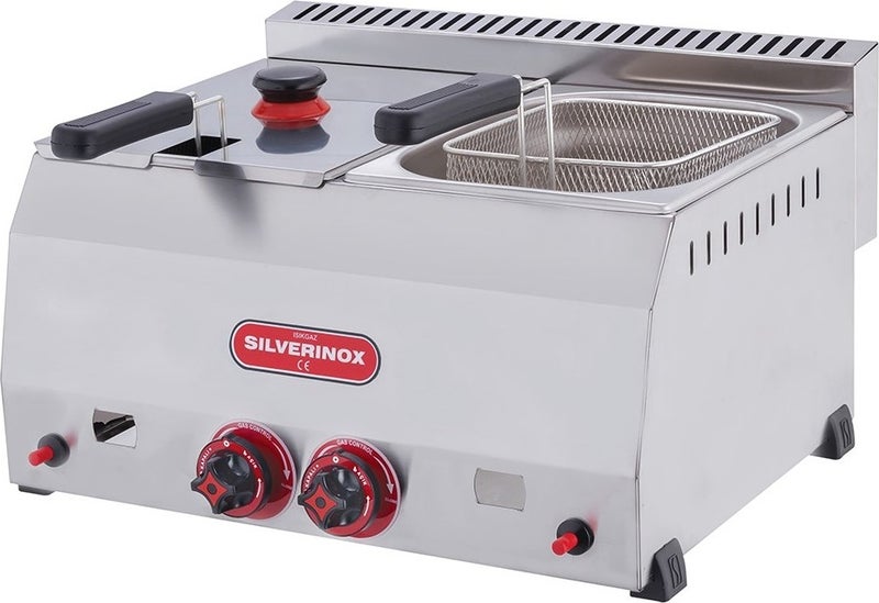 Işıkgaz Silverinox Industrial Double 5+5 Liter LPG Tube Fryer SLVR-2703-G 